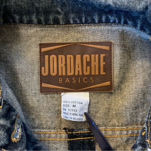 Vintage Jordache Women's Dark Wash Cropped Denim Jacket with Bows and Zippers - Picture 6 of 8